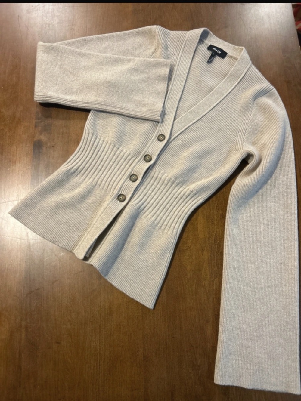 ME+EM CASHMERE WOOL FITTED CARDIGAN SMALL